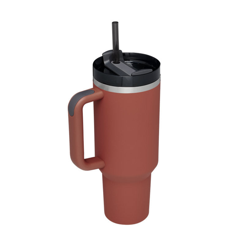 ChillMate isolerende beker met handvat en rietje