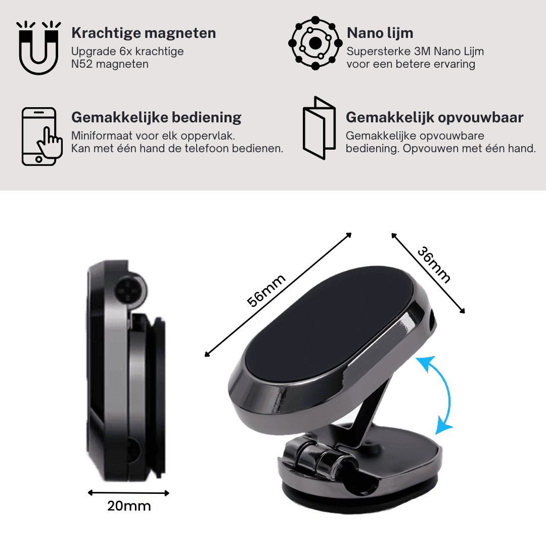 Snapfold magnetische autotelefoonhouder