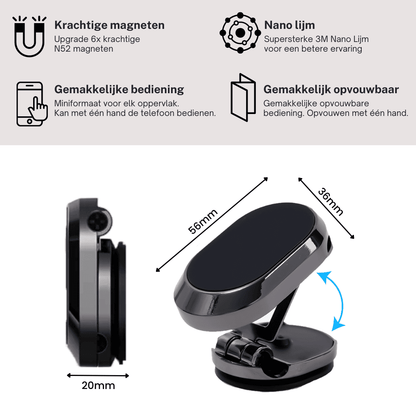 Snapfold magnetische autotelefoonhouder