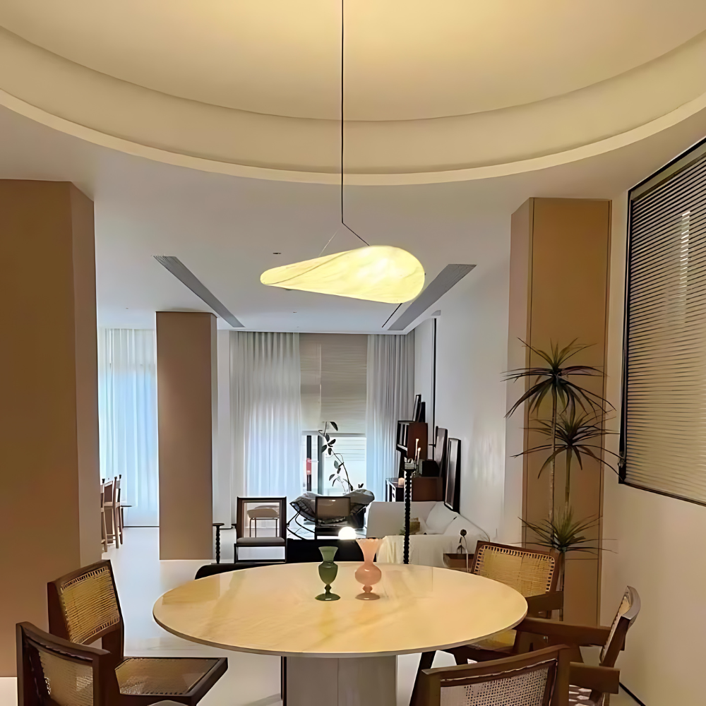 Japandi stoffen hanglamp sfeerverlichting
