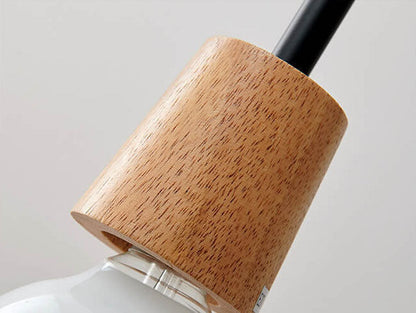 SMD Living moderne glazen hanglamp met houten accenten