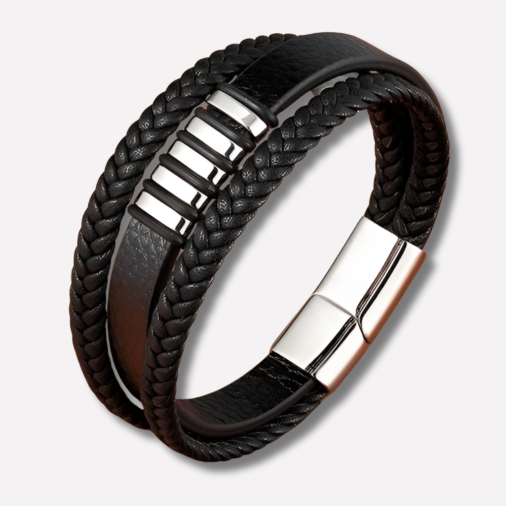 Jeecey stijlvolle lederen herenarmband