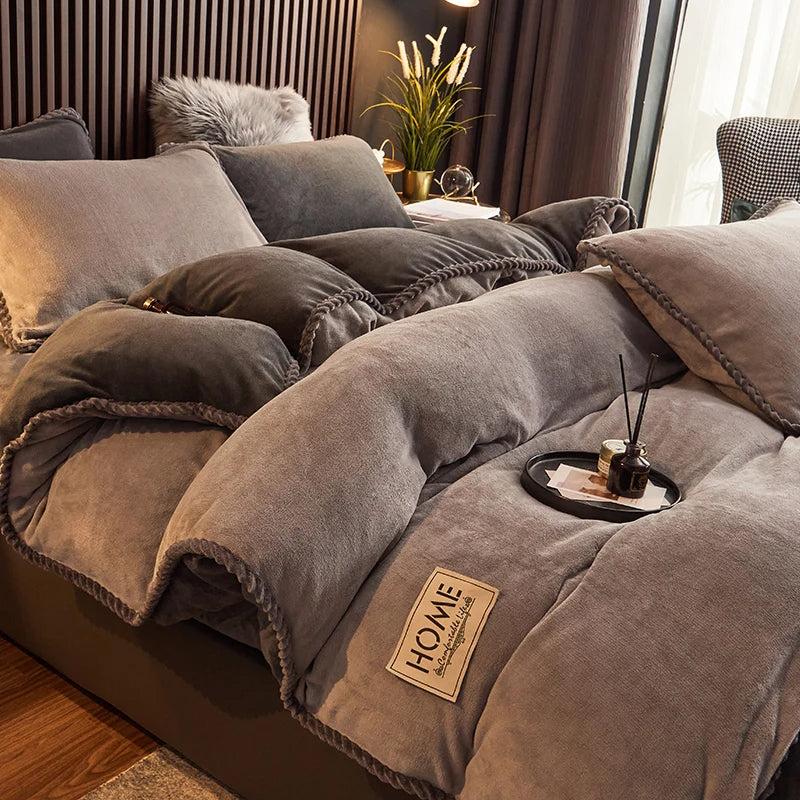 PlushHaven fluwelen fleece dekbedovertrekset