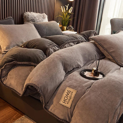 PlushHaven fluwelen fleece dekbedovertrekset