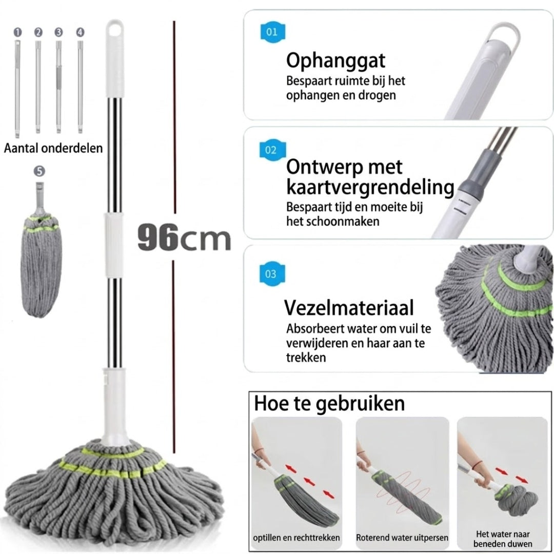 Zelfwringende microvezel vloerwisser