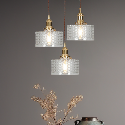 Vintage Cilindervormige Glazen Hanglamp
