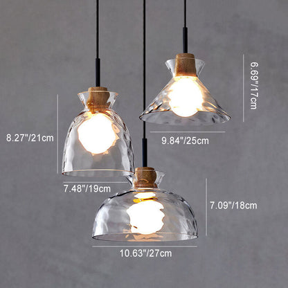 SMD Living moderne glazen hanglamp met houten accenten