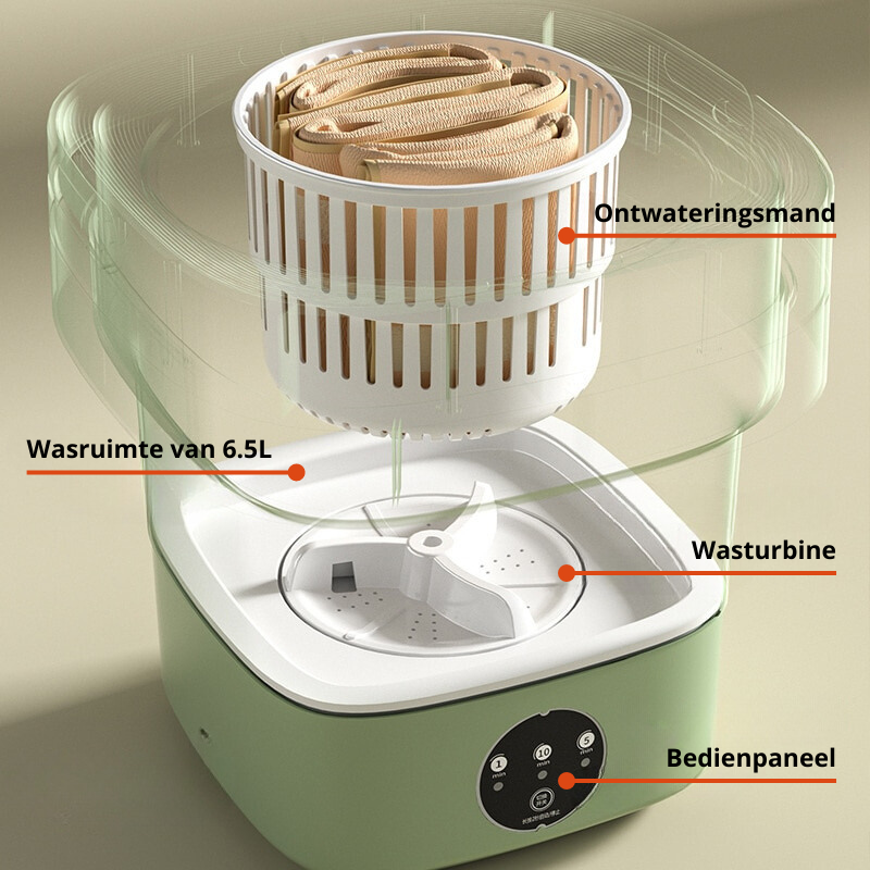FoldaWash opvouwbare mini wasmachine