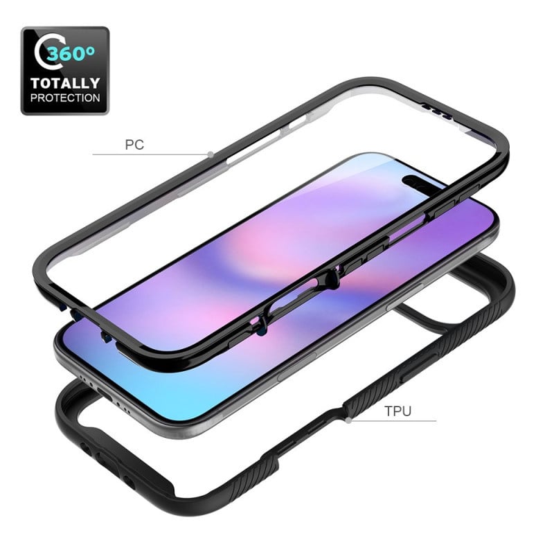 iPhone Air 360° Full Protect Hoesje met Screenprotector Zwart
