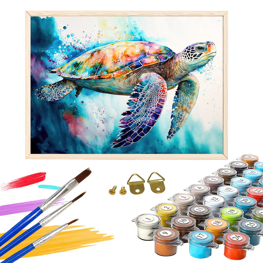 Turtle schilderen op nummer set