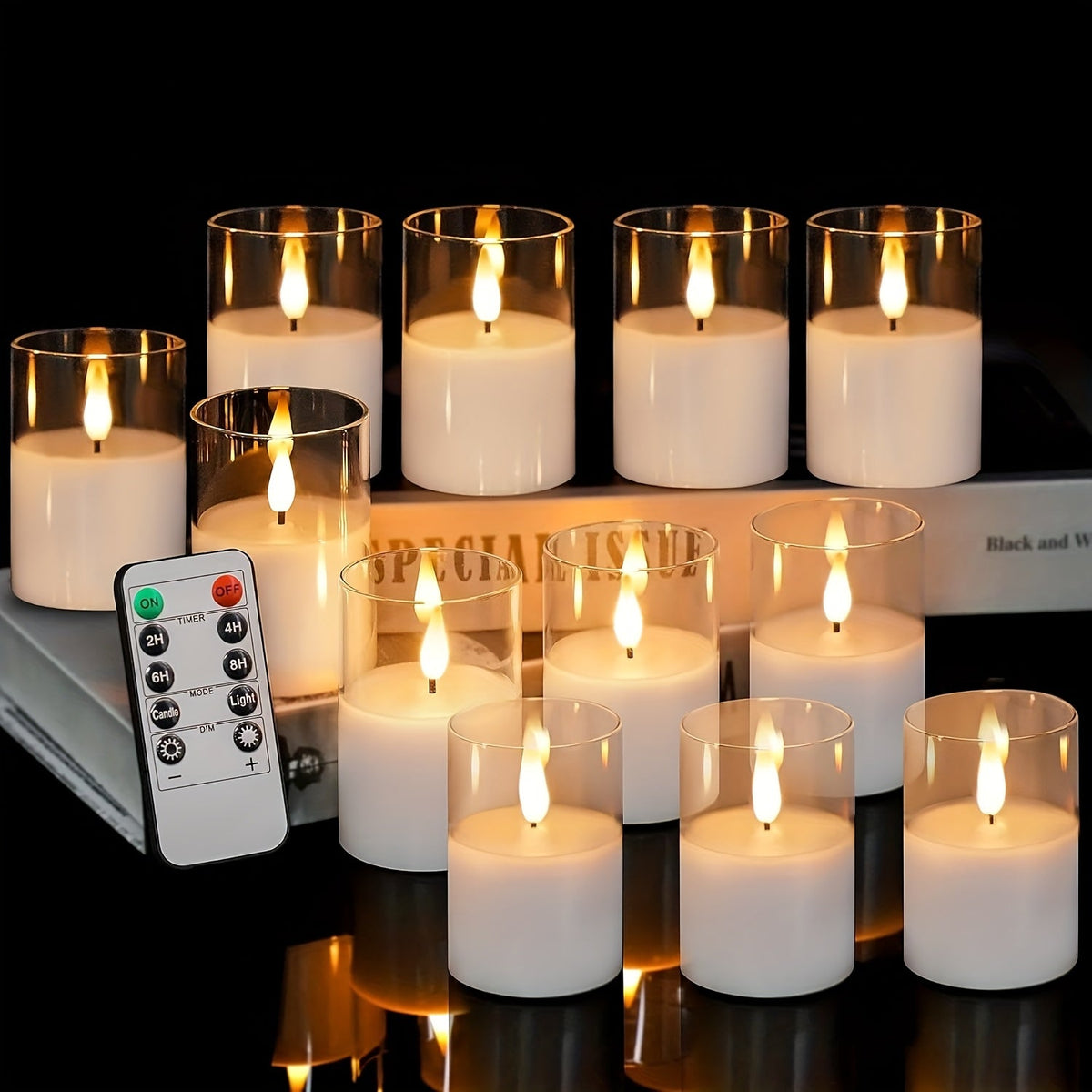 Vlamloze LED-kaarsen 6-pack met afstandsbediening
