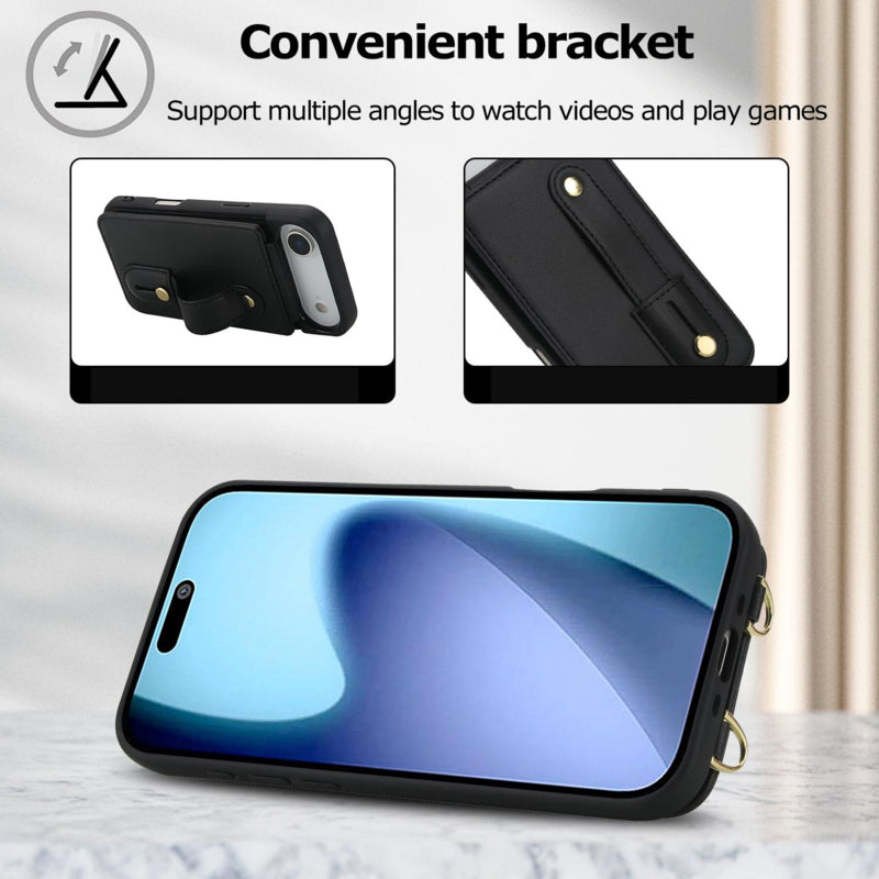 iPhone Air hoesje met pasjeshouder en draagkoord