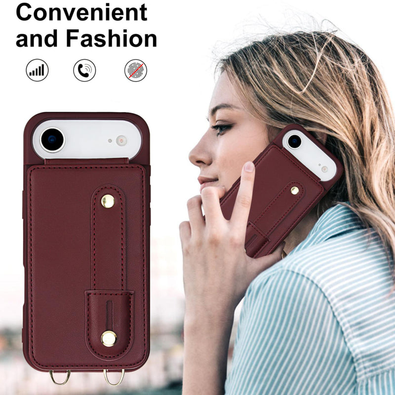 iPhone Air hoesje met pasjeshouder en draagkoord