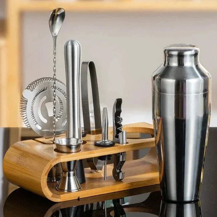 Cocktailset met bamboe standaard