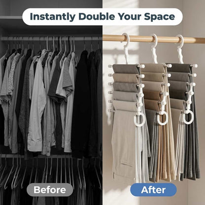 SmartCloset ruimtebesparende 5-laags broekhanger