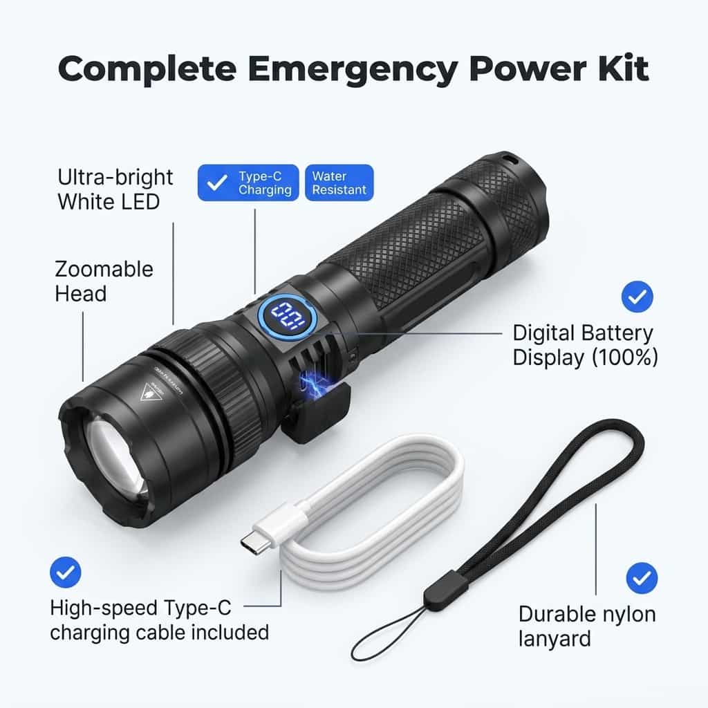 BrightMax oplaadbare zoom led-zaklamp