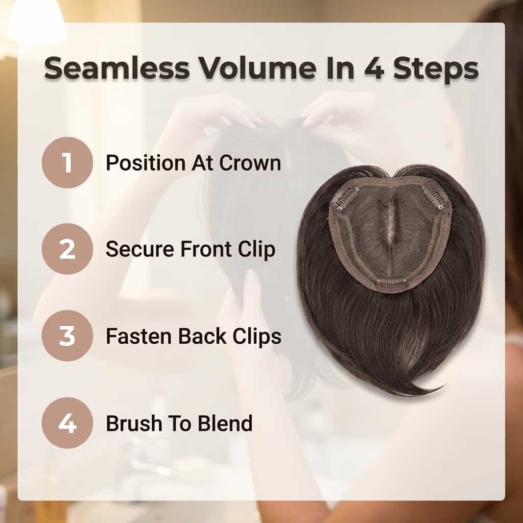 Seamless haar topper clip