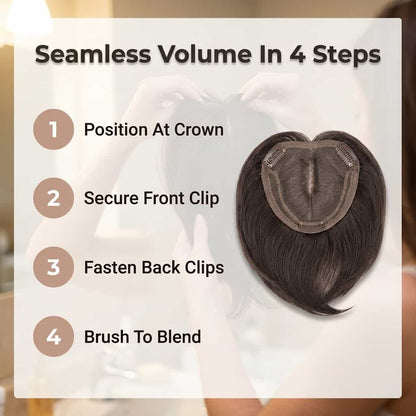 Seamless haar topper clip