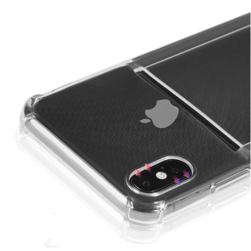 iPhone X / Xs transparant TPU hoesje met pasjesvak