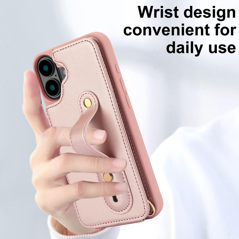 iPhone 16 Plus hoesje met pasjeshouder en draagkoord