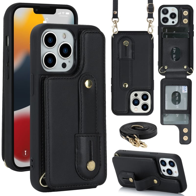 iPhone 16 Pro hoesje met pasjeshouder en koord