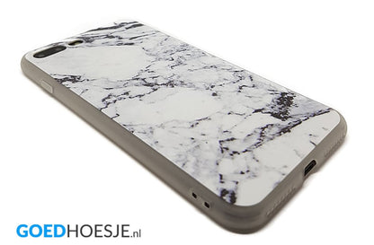 iPhone 7 Plus / 8 Plus Soft TPU hoesje marmer zwart-wit