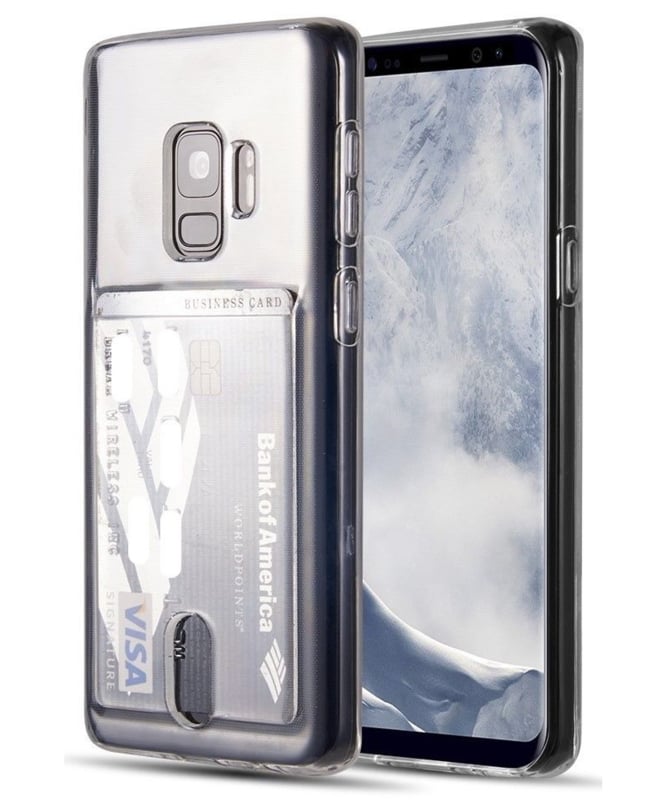 Galaxy S9 transparant TPU hoesje met pasjesvakje