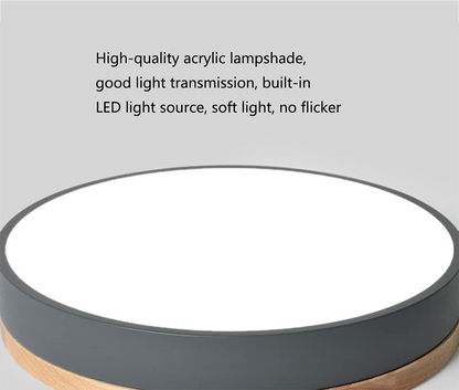 Lumio houten ronde LED plafondlamp