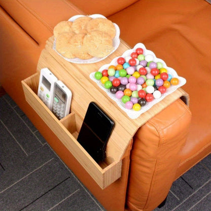 Bamboe opvouwbaar sofa armleuning dienblad