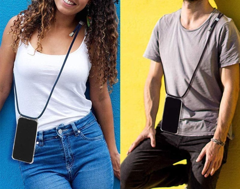 iPhone 11 transparant TPU crossbody hoesje met koord