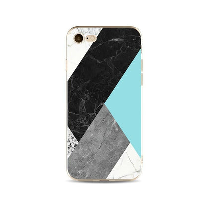iPhone 7 / 8 / SE 2020-2022 geometrisch TPU hoesje marmer