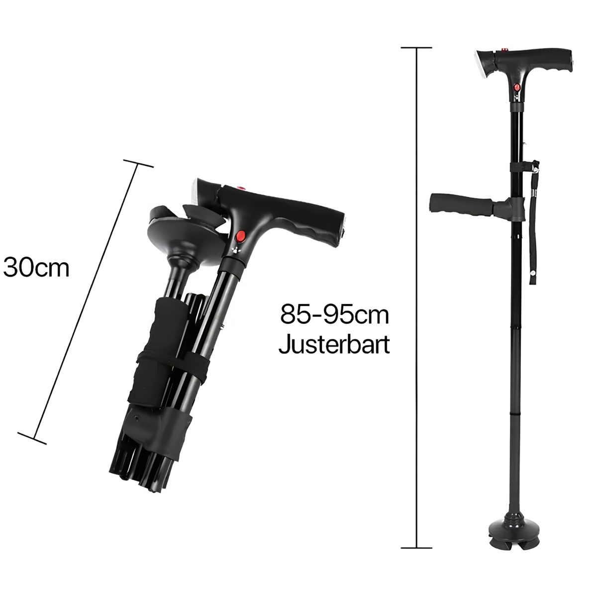 Opvouwbare Wandelstok Met Dubbele Handvatten