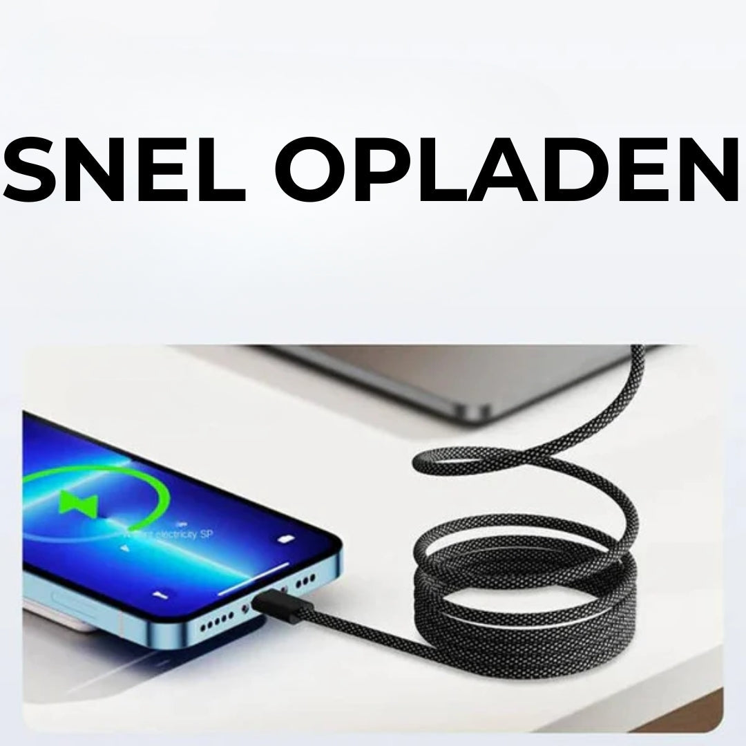 Magnetische zelfoprollende oplaadkabel