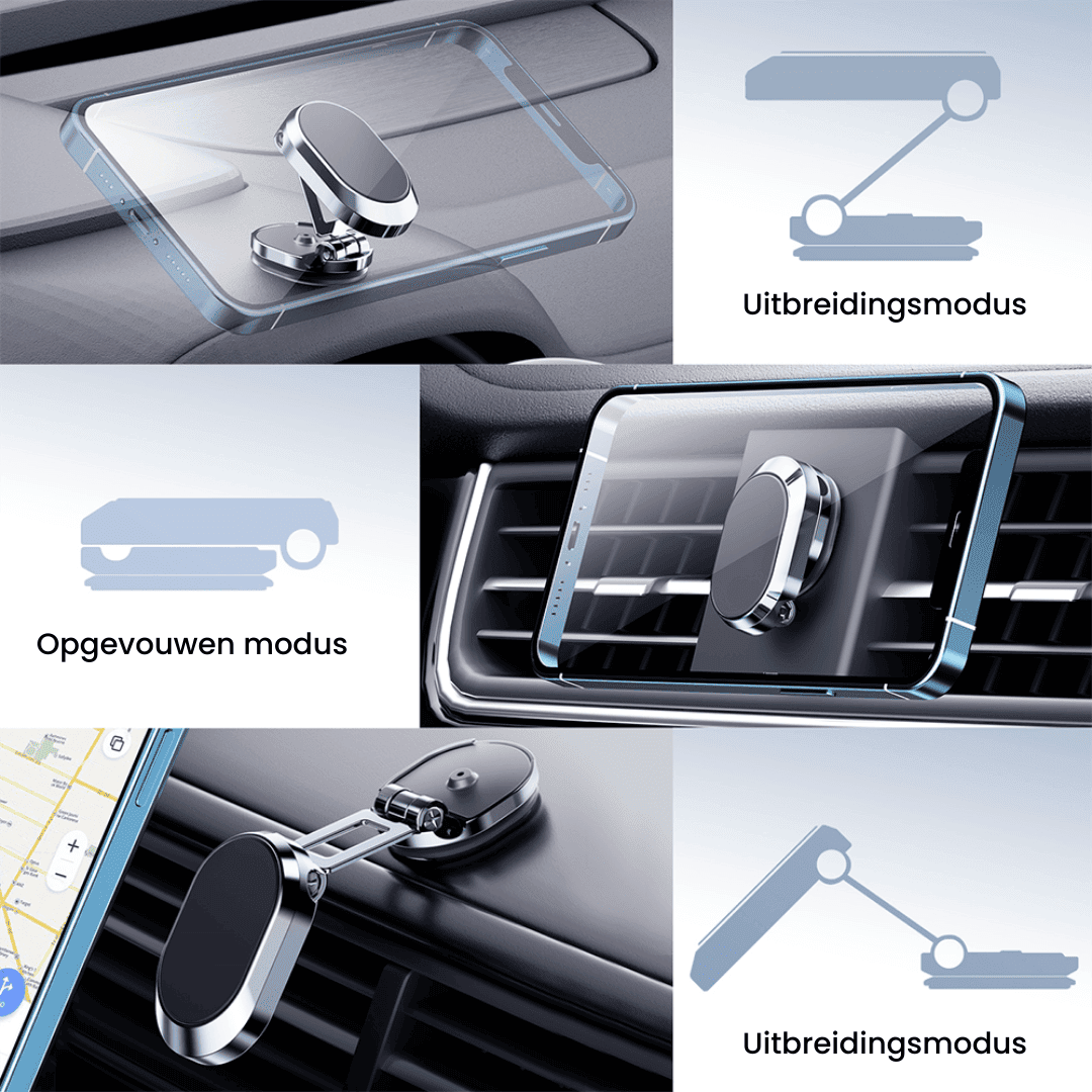 Snapfold magnetische inklapbare autotelefoonhouder