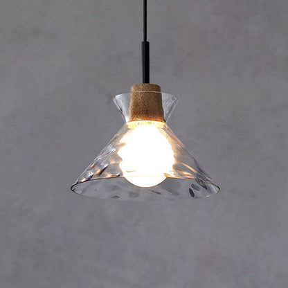 SMD Living moderne glazen hanglamp met houten accenten