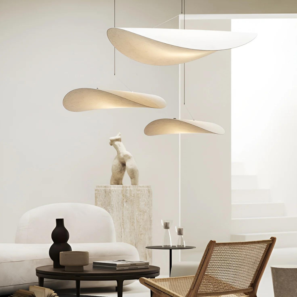 Japandi stoffen hanglamp sfeerverlichting