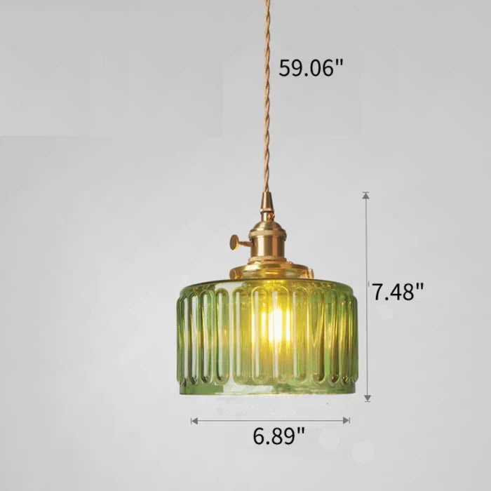 Vintage Cilindervormige Glazen Hanglamp