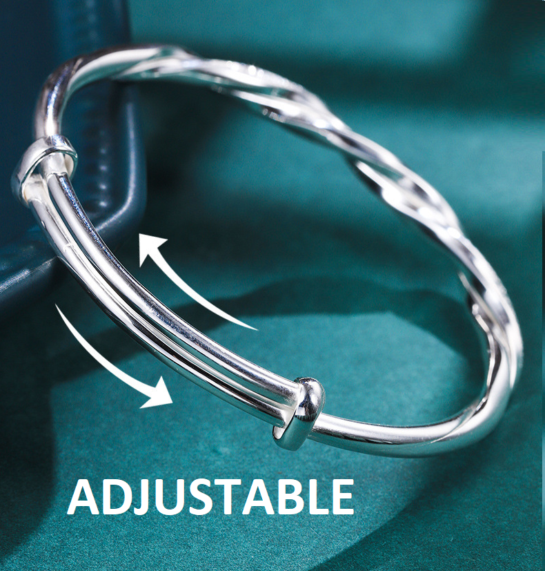 Carrie gedraaide zilveren armband