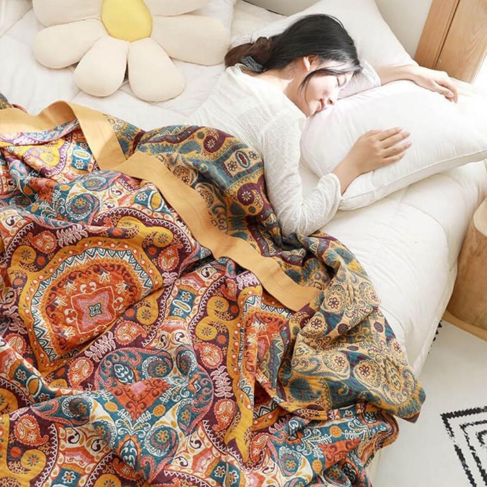Verkoelende Zomerdeken Met Boho Patroon