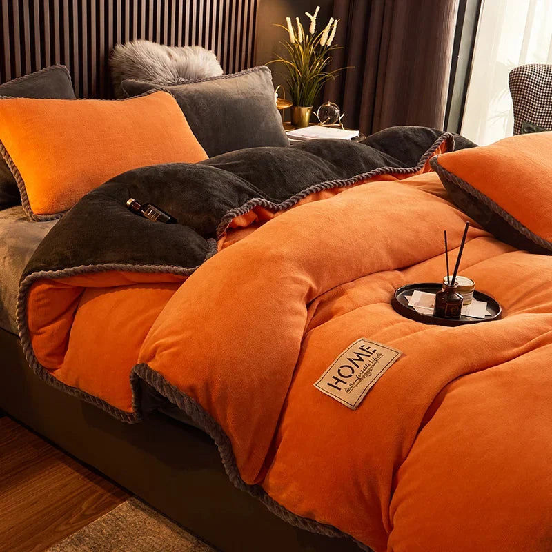 PlushHaven fluwelen fleece dekbedovertrekset