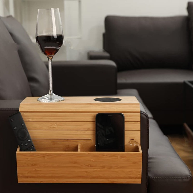 Bamboe opvouwbaar sofa armleuning dienblad