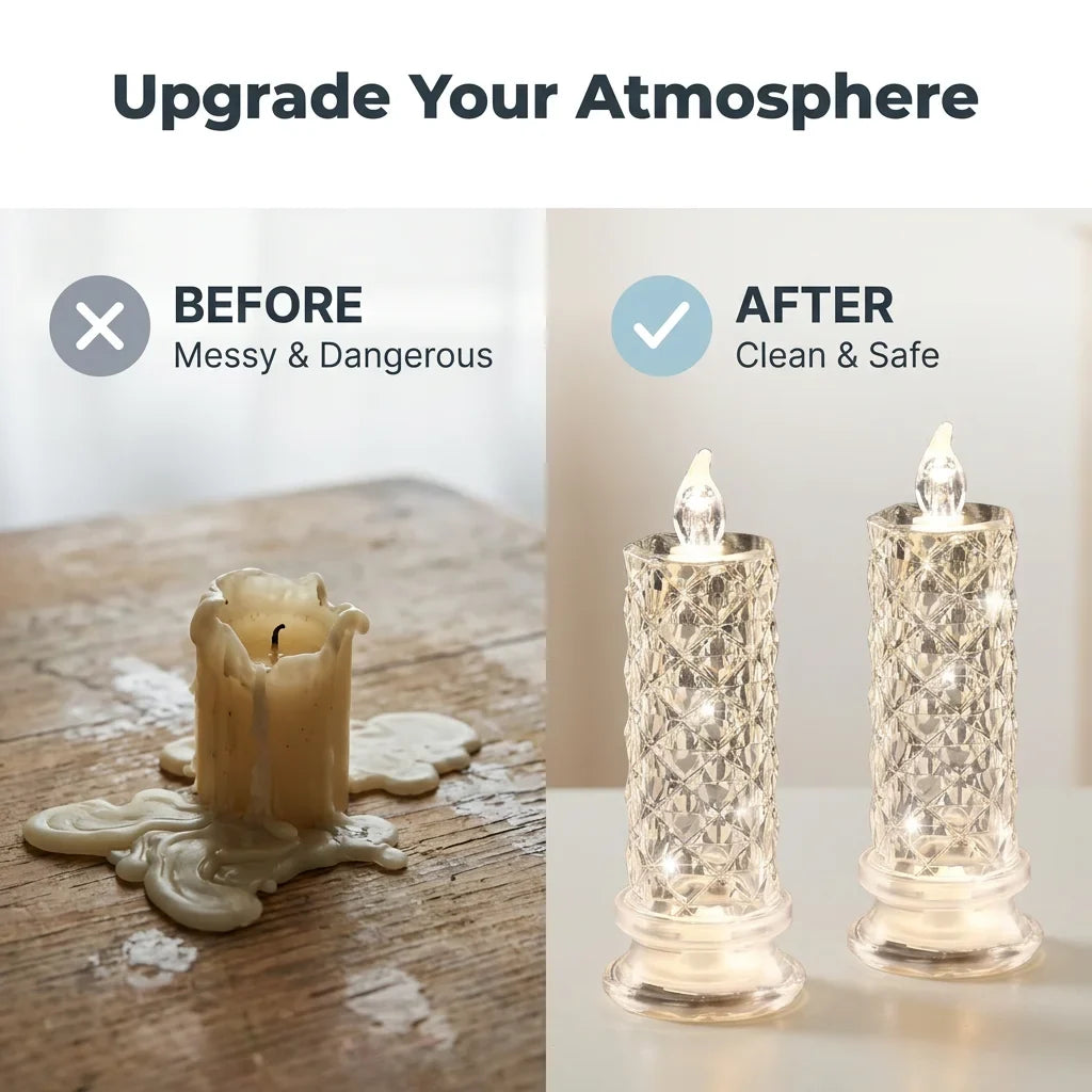 CrystalShine glitter-kaarslamp op batterijen