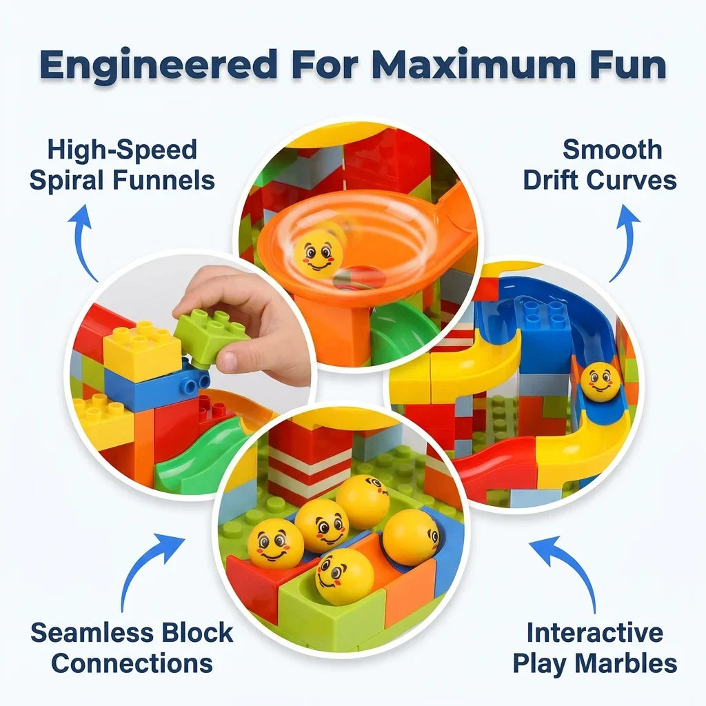 FunBlock aanpasbare knikkerbaan bouwset