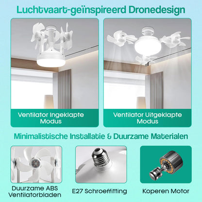 iFanGlow plafondventilatorlamp met verlichting