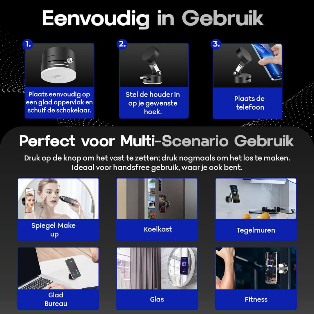 VacMount Plus 360° vacuüm zuignap telefoonhouder