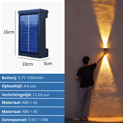 Veluxo up-down solar wandlamp