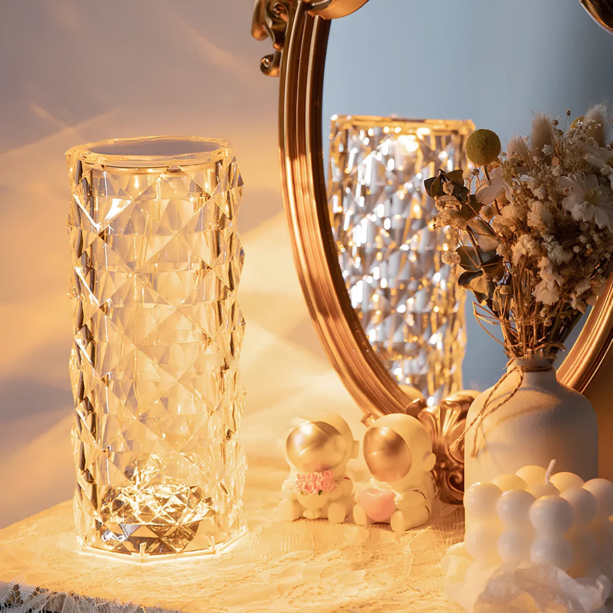Lumio Baso Sparkling Crystal Touch tafellamp
