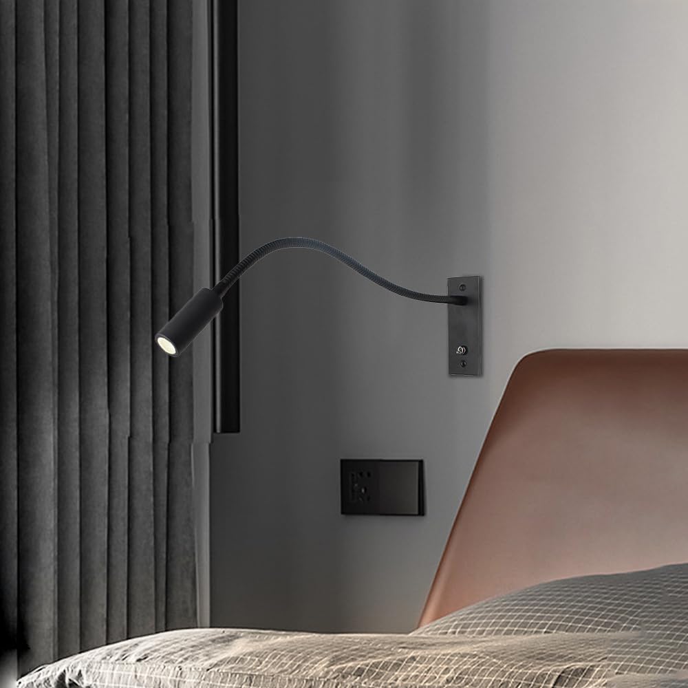 Flexibele wandleeslamp met zwanenhalsarm