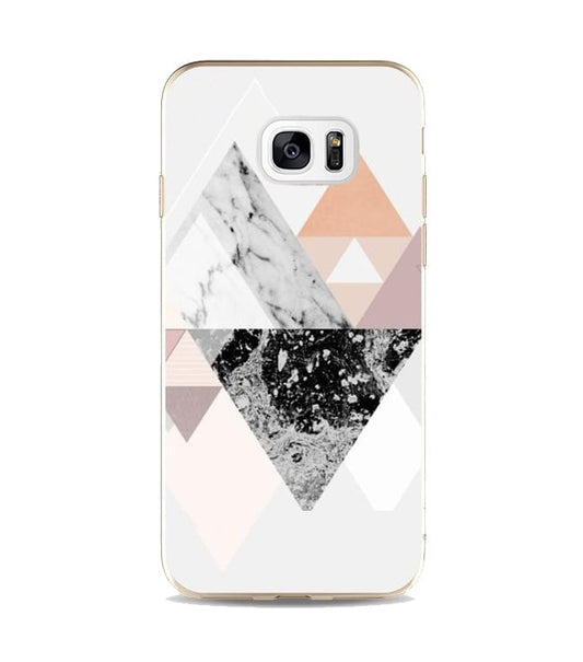Galaxy S7 Edge TPU hoesje driehoekige bergen