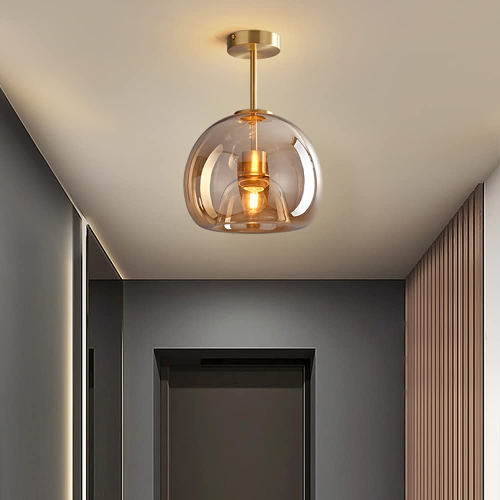 Vörre Retro Koperen Glas Plafondlamp